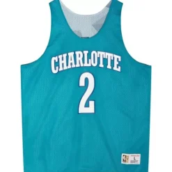 Apparel Mitchell & Ness T-Shirts & Tops-Reversible Mesh Tank Charlotte Hornets Larry Johnson