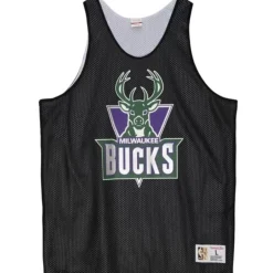 Apparel Mitchell & Ness T-Shirts & Tops-Reversible Mesh Tank Milwaukee Bucks