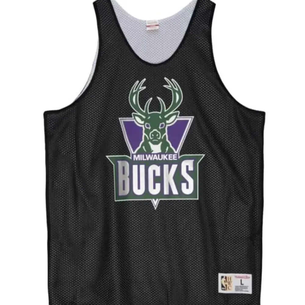 Apparel Mitchell & Ness T-Shirts & Tops-Reversible Mesh Tank Milwaukee Bucks