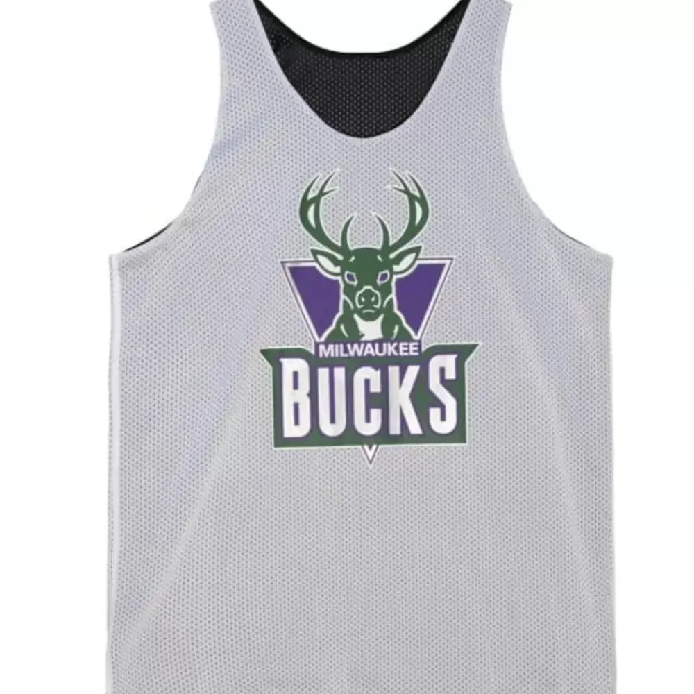 Apparel Mitchell & Ness T-Shirts & Tops-Reversible Mesh Tank Milwaukee Bucks
