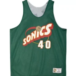 Apparel Mitchell & Ness T-Shirts & Tops-Reversible Mesh Tank Seattle Supersonics Shawn Kemp