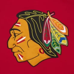 Apparel Mitchell & Ness Hoodies & Sweatshirts-Satin Insert Fleece Crew Chicago Blackhawks