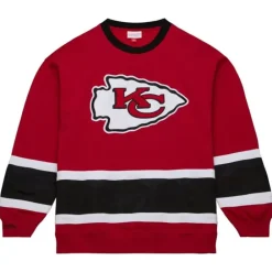 Apparel Mitchell & Ness Hoodies & Sweatshirts-Satin Insert Fleece Crew Kansas City Chiefs