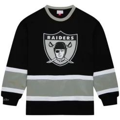 Apparel Mitchell & Ness Hoodies & Sweatshirts-Satin Insert Fleece Crew Oakland Raiders