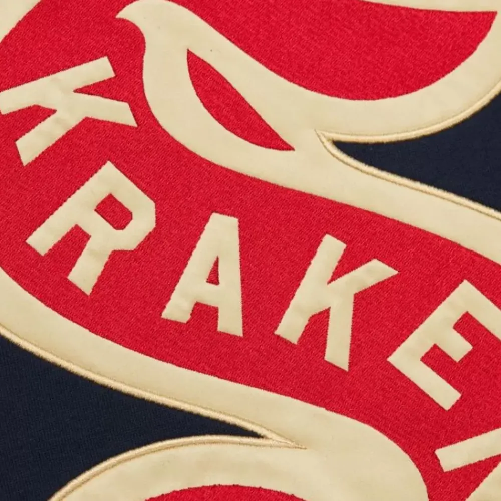 Apparel Mitchell & Ness Hoodies & Sweatshirts-Satin Insert Fleece Crew Current Logo Seattle Kraken