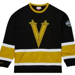 Apparel Mitchell & Ness Hoodies & Sweatshirts-Satin Insert Fleece Crew Current Logo Vegas Golden Knights