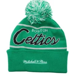 Headwear Mitchell & Ness -Script Pom Beanie Hwc Boston Celtics