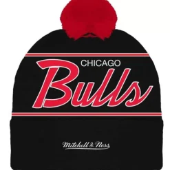 Headwear Mitchell & Ness -Script Pom Beanie Hwc Chicago Bulls