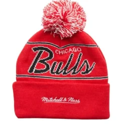 Headwear Mitchell & Ness -Script Pom Beanie Hwc Chicago Bulls