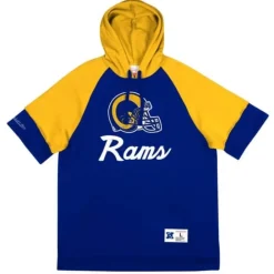 Apparel Mitchell & Ness Hoodies & Sweatshirts-Shortsleeve Fleece Hoodie Los Angeles Rams