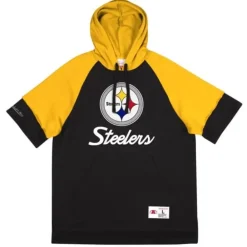 Apparel Mitchell & Ness Hoodies & Sweatshirts-Shortsleeve Fleece Hoodie Pittsburgh Steelers