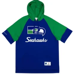 Apparel Mitchell & Ness Hoodies & Sweatshirts-Shortsleeve Fleece Hoodie Seattle Seahawks