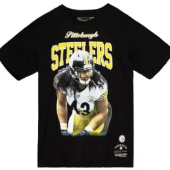 Apparel Mitchell & Ness T-Shirts & Tops-Sideline Name & Number Tee Pittsburgh Steelers 1914 Troy Polamalu