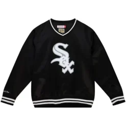 Apparel Mitchell & Ness Jackets & Outerwear-Sideline Pullover Satin Jacket Chicago White Sox
