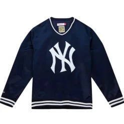 Apparel Mitchell & Ness Jackets & Outerwear-Sideline Pullover Satin Jacket New York Yankees