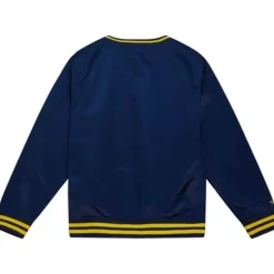 Apparel Mitchell & Ness Jackets & Outerwear-Sideline Pullover Satin Jacket University Of Michigan