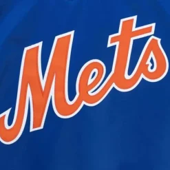 Apparel Mitchell & Ness Jackets & Outerwear-Sideline Pullover Satin Jacket New York Mets