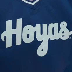 Apparel Mitchell & Ness Jackets & Outerwear-Sideline Pullover Satin Jacket Georgetown University