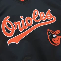 Apparel Mitchell & Ness Jackets & Outerwear-Sideline Pullover Satin Jacket Baltimore Orioles