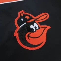 Apparel Mitchell & Ness Jackets & Outerwear-Sideline Pullover Satin Jacket Baltimore Orioles