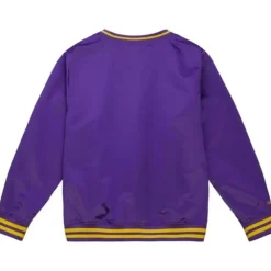 Apparel Mitchell & Ness Jackets & Outerwear-Sideline Pullover Satin Jacket Louisiana State University