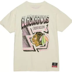 Apparel Mitchell & Ness T-Shirts & Tops-Sidewalk Sketch Ss Tee Chicago Blackhawks