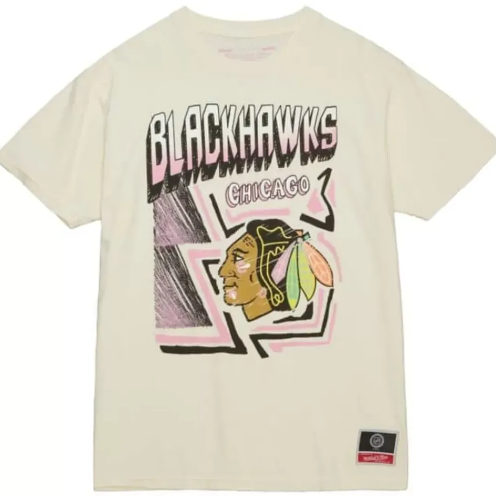 Apparel Mitchell & Ness T-Shirts & Tops-Sidewalk Sketch Ss Tee Chicago Blackhawks