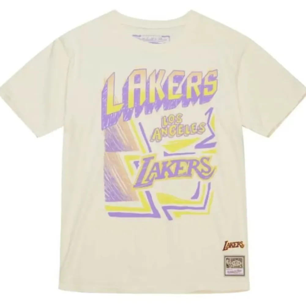 Apparel Mitchell & Ness T-Shirts & Tops-Sidewalk Sketch Ss Tee Hwc Los Angeles Lakers