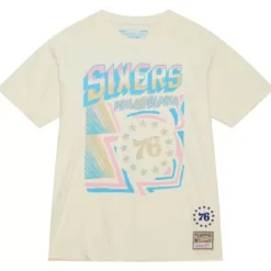 Apparel Mitchell & Ness T-Shirts & Tops-Sidewalk Sketch Ss Tee Hwc Philadelphia 76Ers