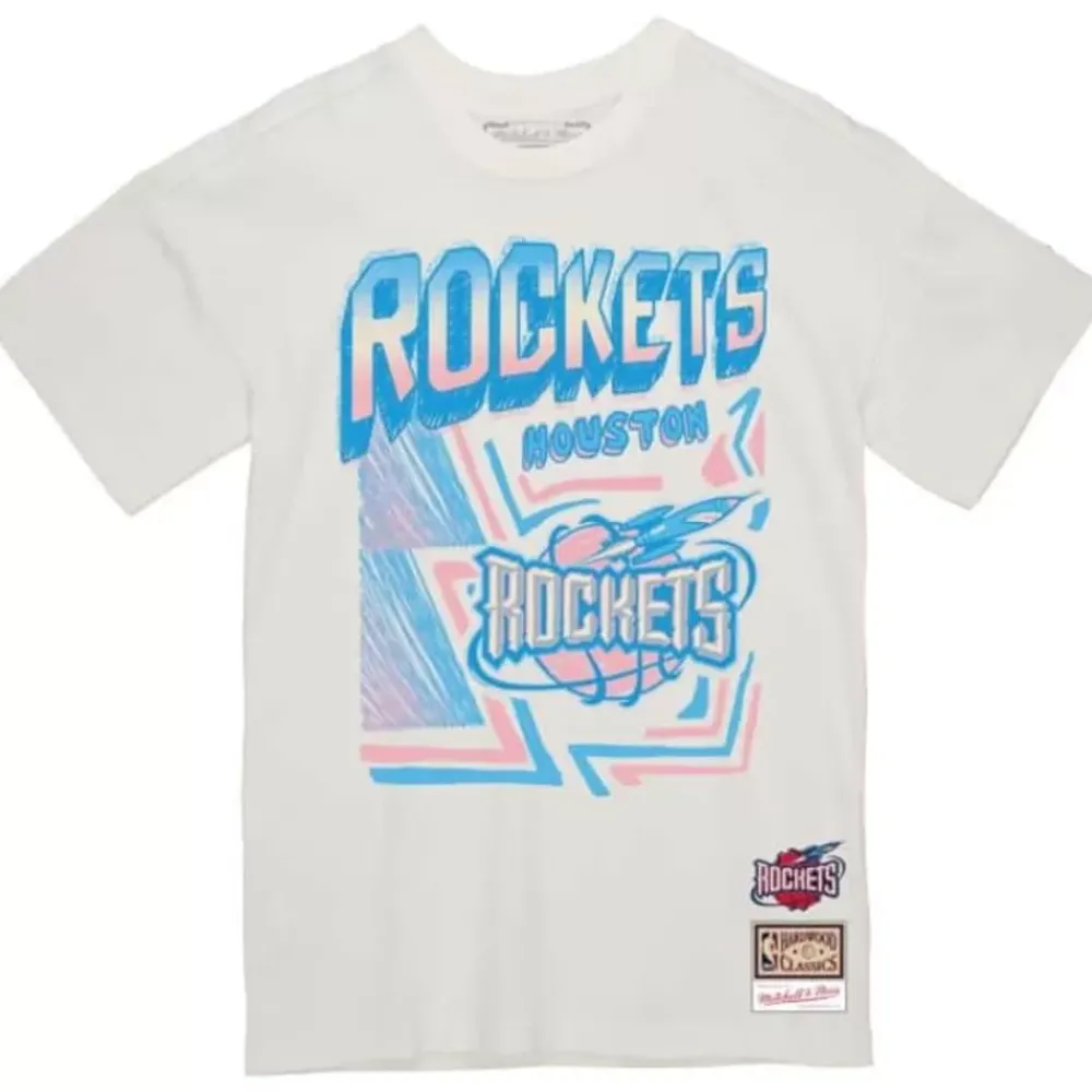 Apparel Mitchell & Ness T-Shirts & Tops-Sidewalk Sketch Tee Houston Rockets