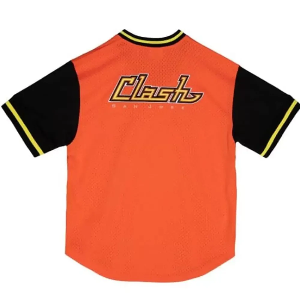 Apparel Mitchell & Ness T-Shirts & Tops-Since 96 2.0 Mesh Pullover V-Neck San Jose Clash