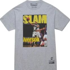 Apparel Mitchell & Ness T-Shirts & Tops-Slam Cover Georgetown University Allen Iverson