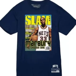 Apparel Mitchell & Ness T-Shirts & Tops-Slam Cover New Jersey Nets Stephon Marbury