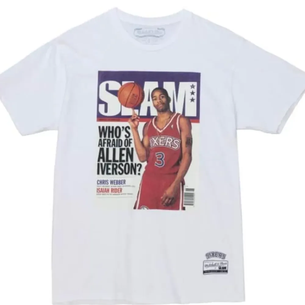 Apparel Mitchell & Ness T-Shirts & Tops-Slam Cover Philadelphia 76Ers Allen Iverson