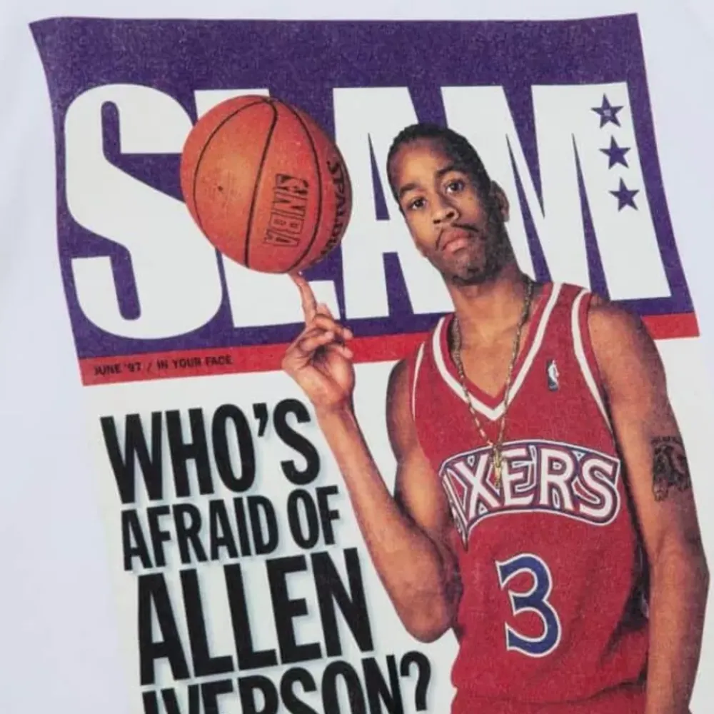 Apparel Mitchell & Ness T-Shirts & Tops-Slam Cover Philadelphia 76Ers Allen Iverson