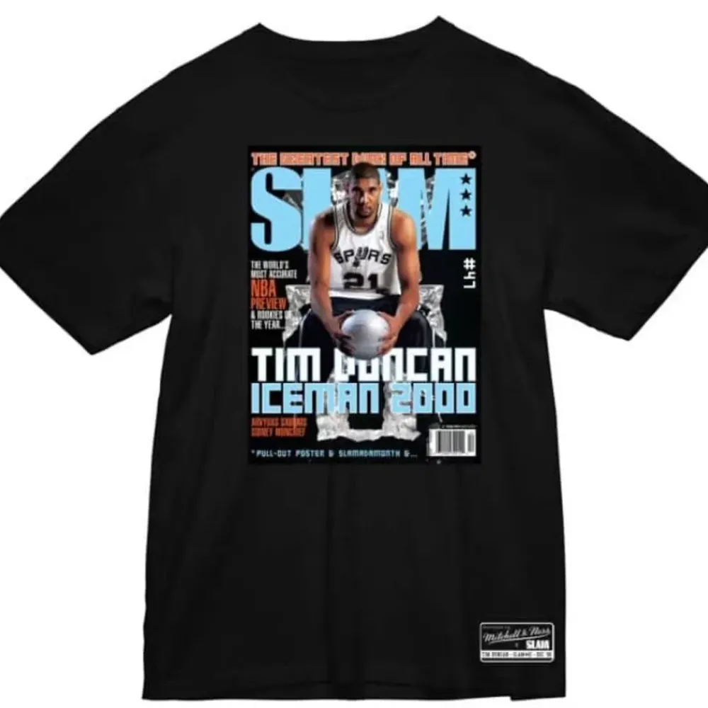 Apparel Mitchell & Ness T-Shirts & Tops-Slam Cover San Antonio Spurs Tim Duncan