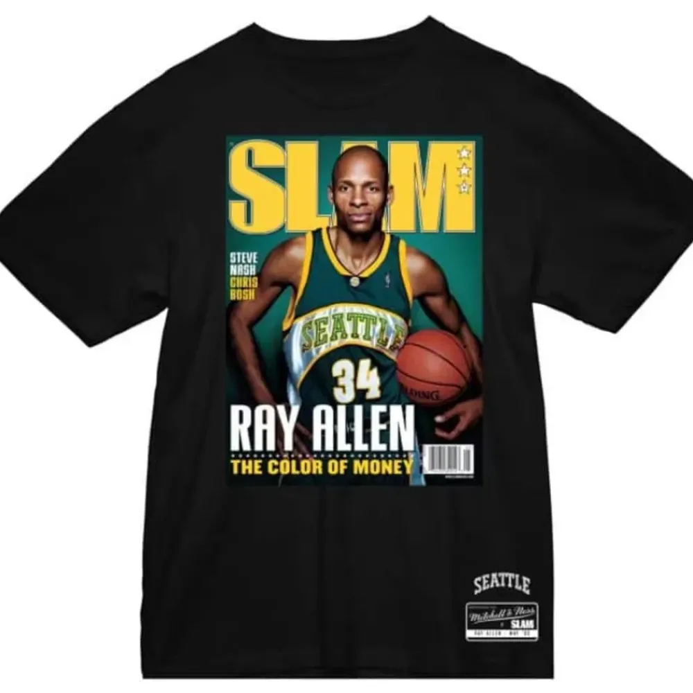 Apparel Mitchell & Ness T-Shirts & Tops-Slam Cover Seattle Supersonics Ray Allen