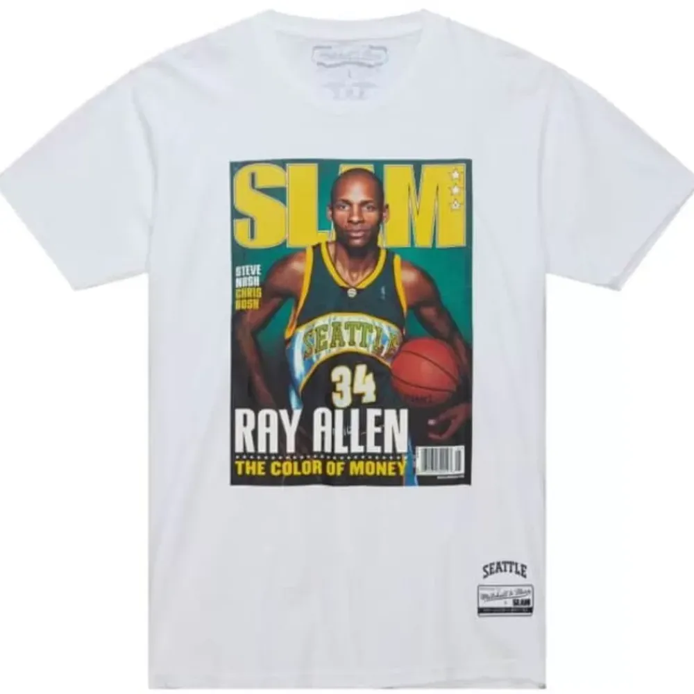 Apparel Mitchell & Ness T-Shirts & Tops-Slam Cover Seattle Supersonics Ray Allen