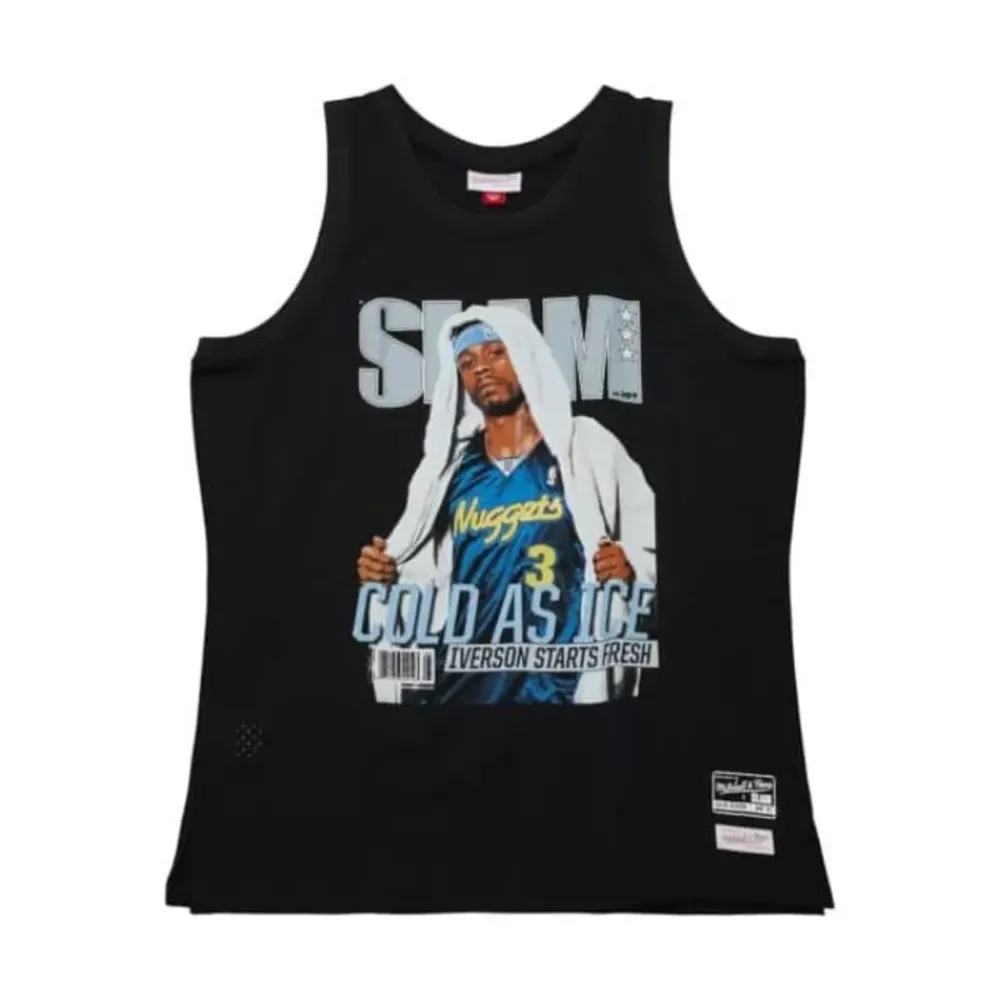 Apparel Mitchell & Ness T-Shirts & Tops-Slam Cover Tank Denver Nuggets Allen Iverson