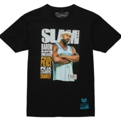 Apparel Mitchell & Ness T-Shirts & Tops-Slam Cover Tee Charlotte Hornets Baron Davis