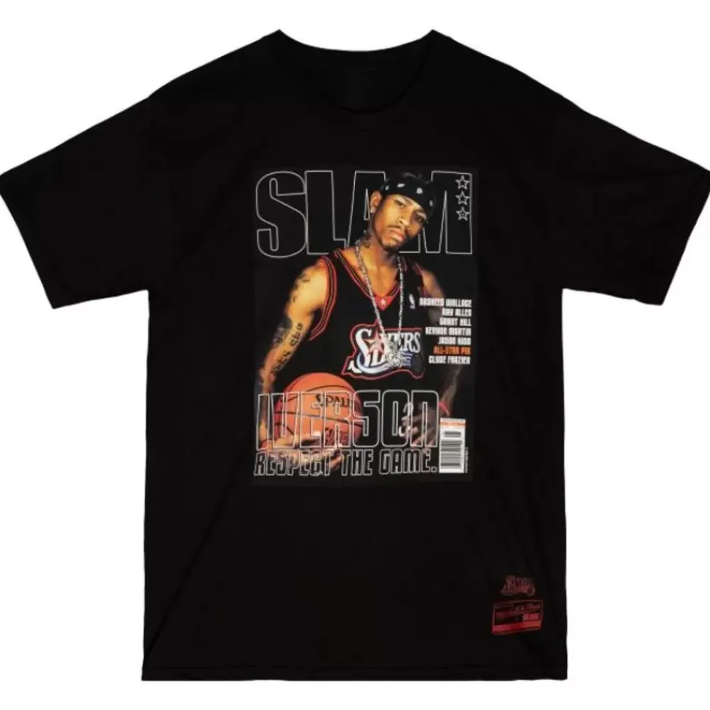Apparel Mitchell & Ness T-Shirts & Tops-Slam Cover Tee Philadelphia 76Ers Allen Iverson