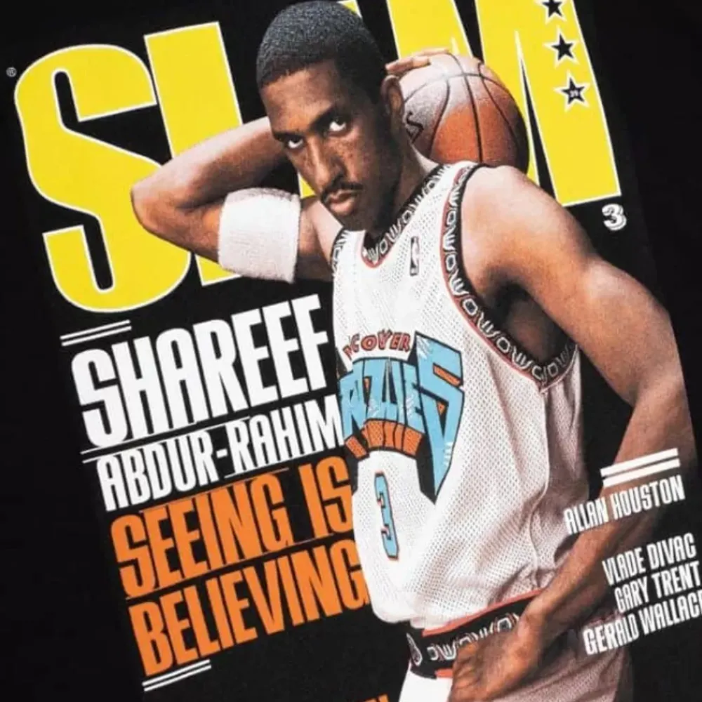 Apparel Mitchell & Ness T-Shirts & Tops-Slam Cover Tee Vancouver Grizzlies 2000 Shareef Abdur-Rahim