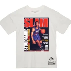 Apparel Mitchell & Ness T-Shirts & Tops-Slam Cover Toronto Raptors Damon Stoudamire