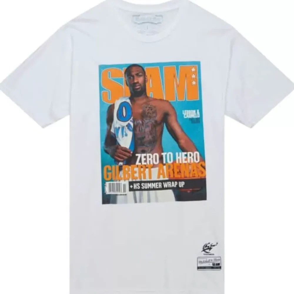 Apparel Mitchell & Ness T-Shirts & Tops-Slam Cover Washington Wizards Gilbert Arenas