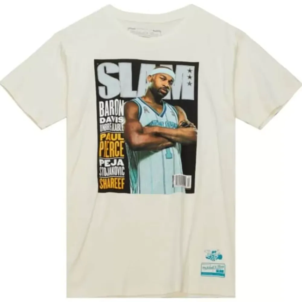 Apparel Mitchell & Ness T-Shirts & Tops-Slam Covers Tee Charlotte Hornets Baron Davis