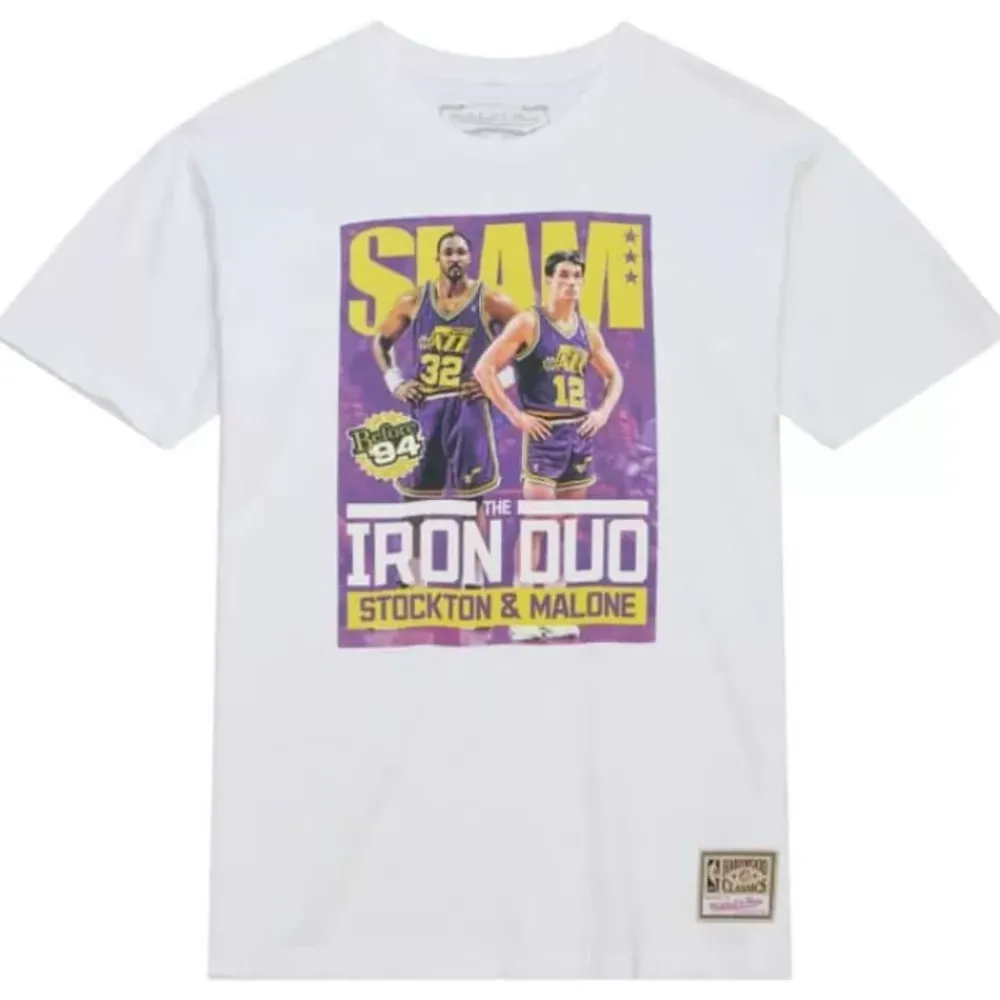 Apparel Mitchell & Ness T-Shirts & Tops-Slam Iron Duo Tee Utah Jazz
