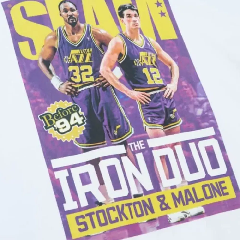 Apparel Mitchell & Ness T-Shirts & Tops-Slam Iron Duo Tee Utah Jazz