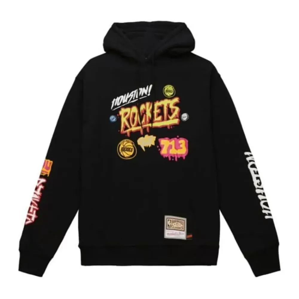 Apparel Mitchell & Ness Hoodies & Sweatshirts-Slap Sticker Hoodie Houston Rockets