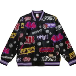 Apparel Mitchell & Ness Jackets & Outerwear-Slap Sticker Reversible Jacket Toronto Raptors