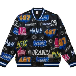 Apparel Mitchell & Ness Jackets & Outerwear-Slap Sticker Reversible Jacket Orlando Magic